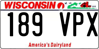 WI license plate 189VPX