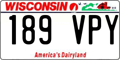 WI license plate 189VPY