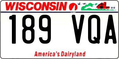 WI license plate 189VQA