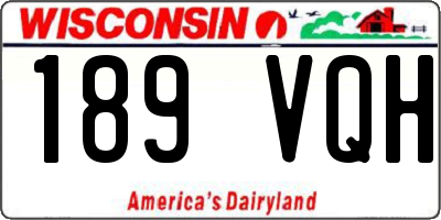 WI license plate 189VQH