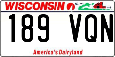 WI license plate 189VQN