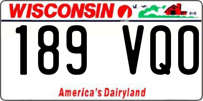 WI license plate 189VQO
