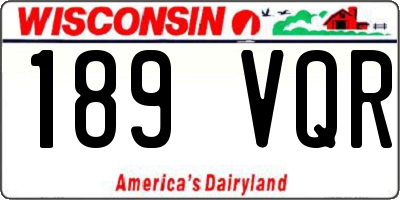WI license plate 189VQR