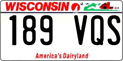 WI license plate 189VQS