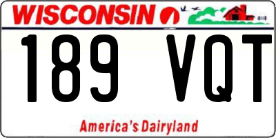 WI license plate 189VQT
