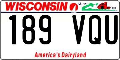 WI license plate 189VQU