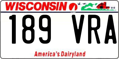 WI license plate 189VRA