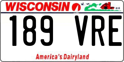 WI license plate 189VRE