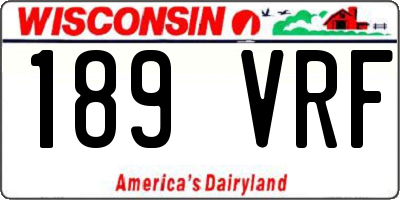 WI license plate 189VRF