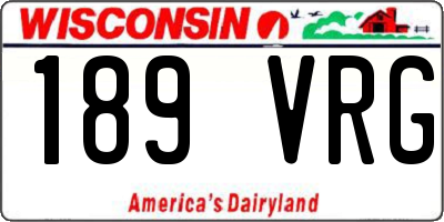 WI license plate 189VRG