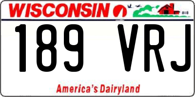 WI license plate 189VRJ
