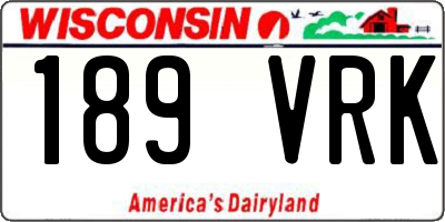 WI license plate 189VRK