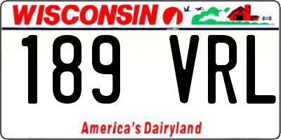 WI license plate 189VRL