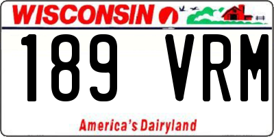 WI license plate 189VRM