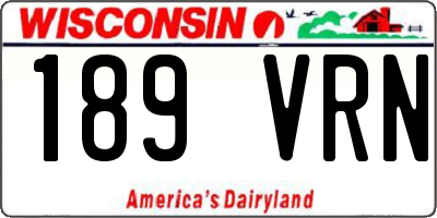 WI license plate 189VRN
