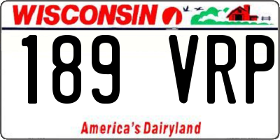 WI license plate 189VRP
