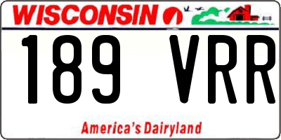 WI license plate 189VRR