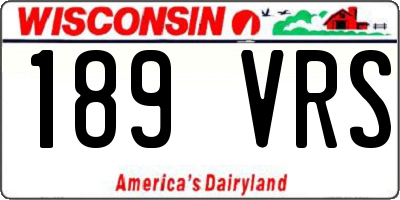 WI license plate 189VRS