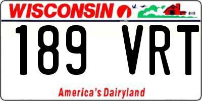 WI license plate 189VRT