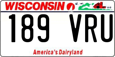 WI license plate 189VRU