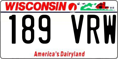 WI license plate 189VRW