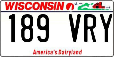 WI license plate 189VRY