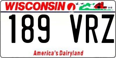 WI license plate 189VRZ