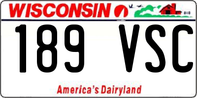WI license plate 189VSC