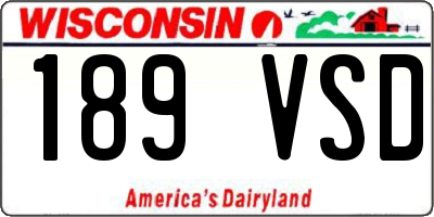 WI license plate 189VSD