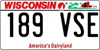 WI license plate 189VSE