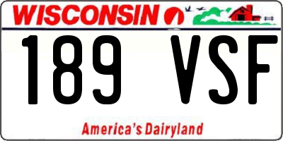 WI license plate 189VSF