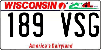 WI license plate 189VSG