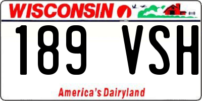 WI license plate 189VSH