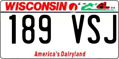 WI license plate 189VSJ