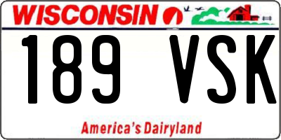 WI license plate 189VSK