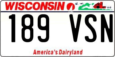 WI license plate 189VSN