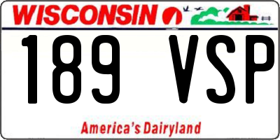 WI license plate 189VSP