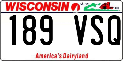 WI license plate 189VSQ