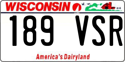 WI license plate 189VSR
