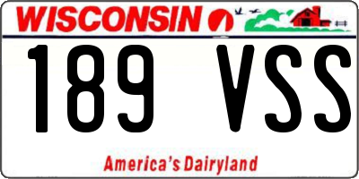 WI license plate 189VSS