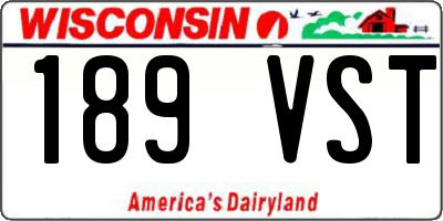 WI license plate 189VST