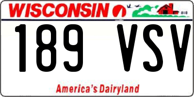 WI license plate 189VSV