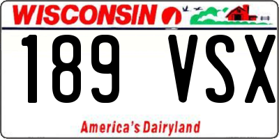 WI license plate 189VSX