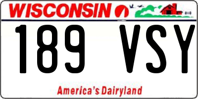 WI license plate 189VSY