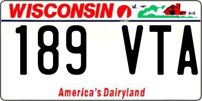 WI license plate 189VTA