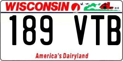 WI license plate 189VTB
