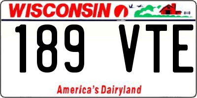 WI license plate 189VTE
