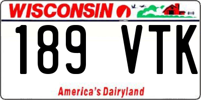 WI license plate 189VTK