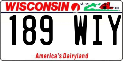 WI license plate 189WIY