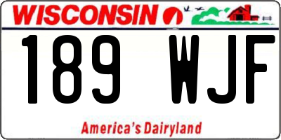 WI license plate 189WJF